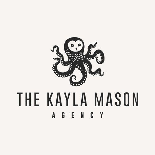 unique logo of owl and octopus