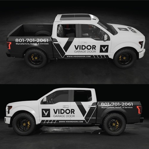 Garage Door Company Branding: Vidor Garage Doors F-150 Truck Wrap Design