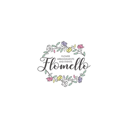 Logo concept for Flomello Flower Arragements and Event