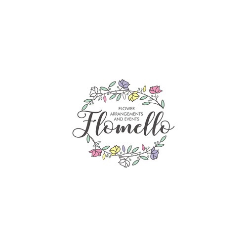 Logo concept for Flomello Flower Arragements and Event