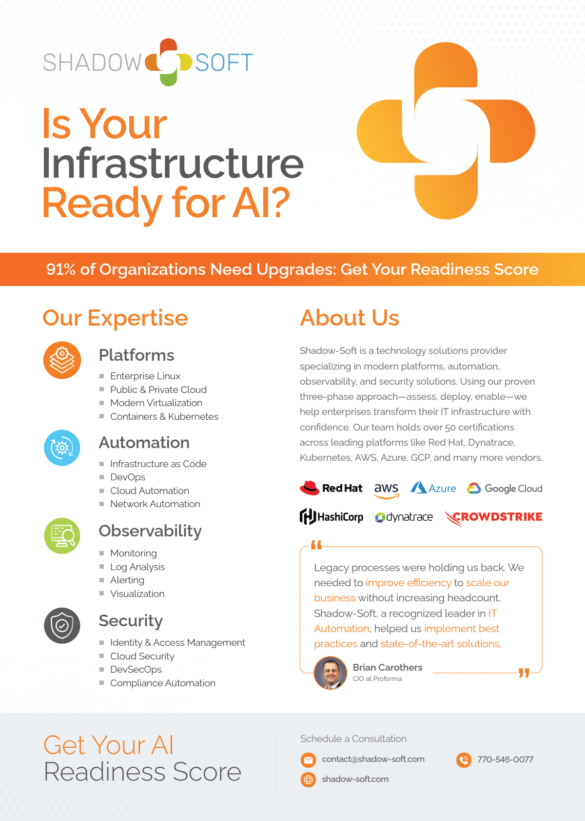 Design a One Pager "What We Do" Document