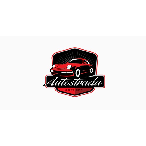Vintage logo for old Porsche car reseller
