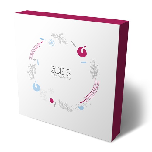 Christmas Product packaging for Zoe's Chocolate