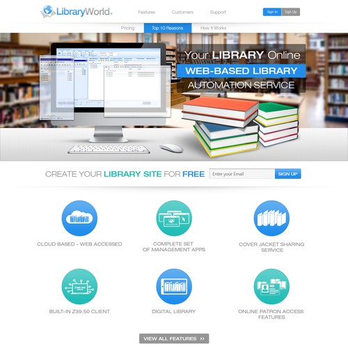 Create an awesome design for LibraryWorld