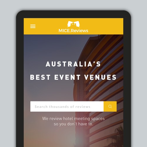 Mobile site version for an Australian hotel-review website