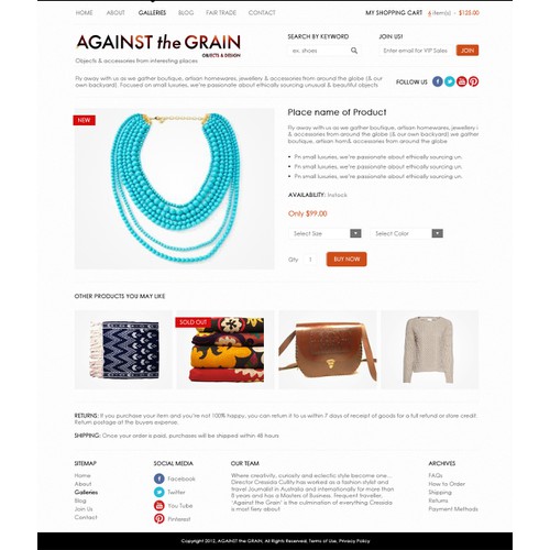 Website Design Product Page