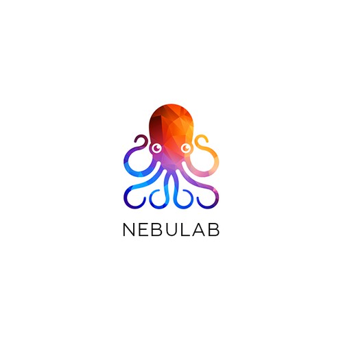 Origami rainbow colored logo for Nebulab