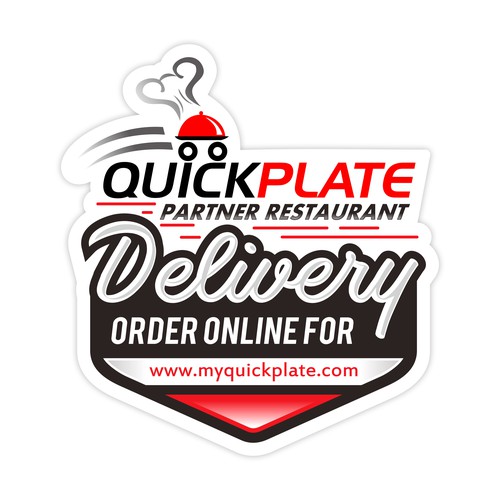 window sticker for a food delivery company