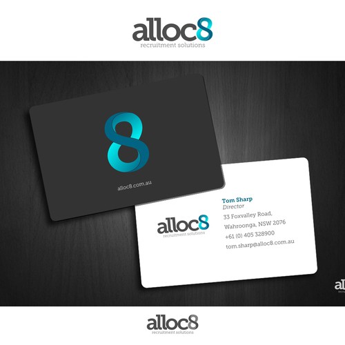 alloc8 (the below needs to support logo as a lock up in some instances) needs a new logo and business card