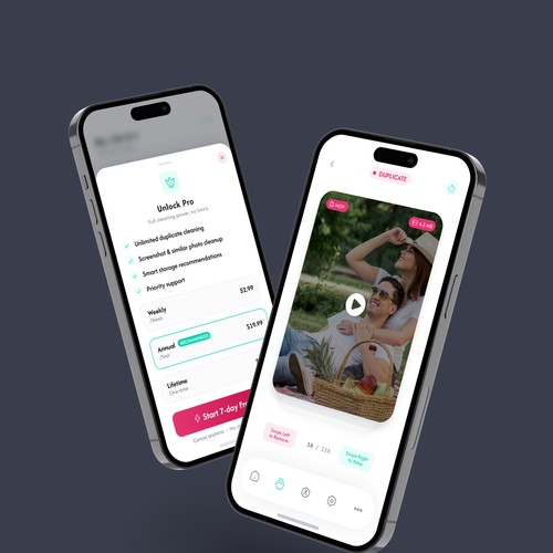 Design a minimal app that makes deleting photos feel satisfying