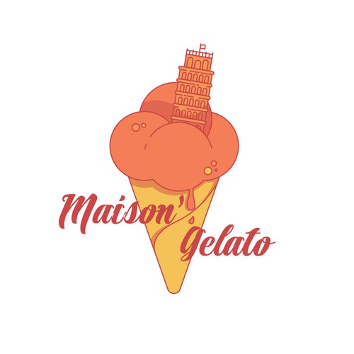 Logo for an unusual home ice cream, the original Italian ice cream.