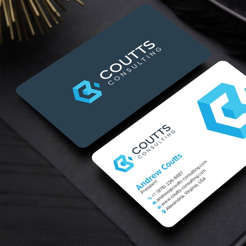 Business card for a blockchain services company using existing marketing materials