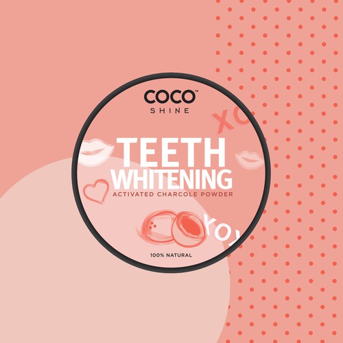 Label design for a beauty brand's teeth whitening powderf