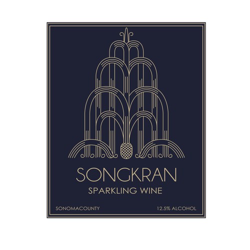 Logo concept and label design for songkran sparkling wine