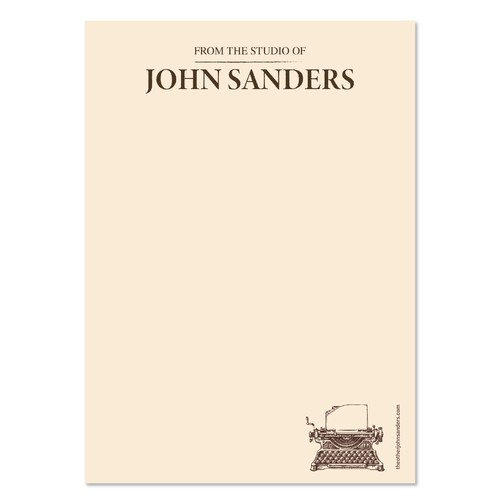 Notecard design for an author