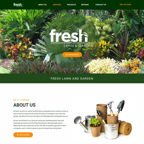 Gardening & Landscaping Web Design Concept