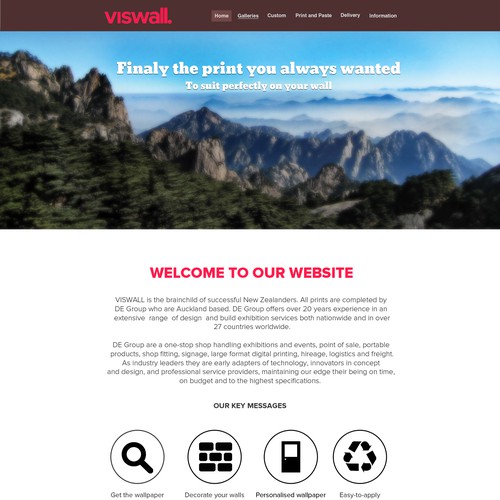 Landing/Home page design needed for our website