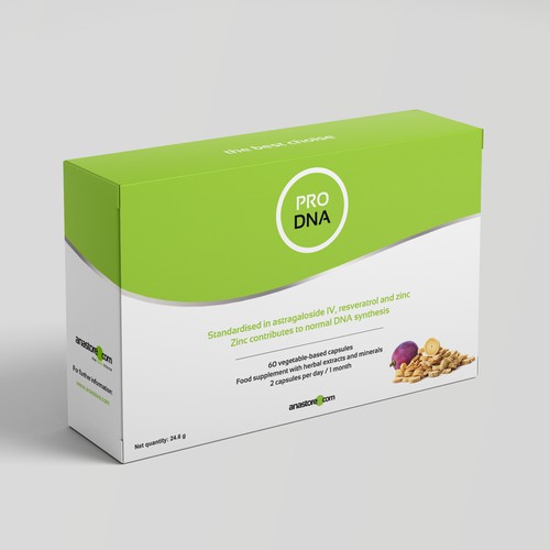Create a beautiful packaging for a natural & modern supplement food