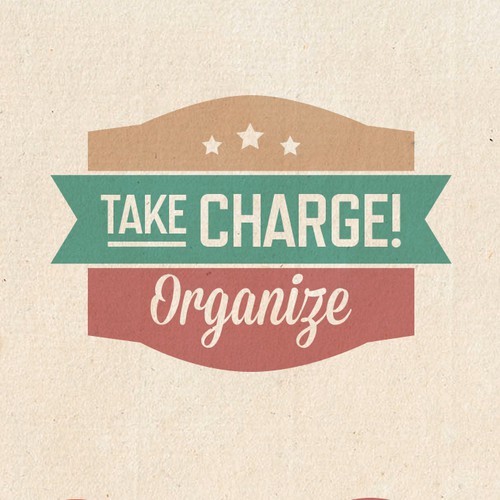 Create a clean, simple logo design for Take Charge! Organize.