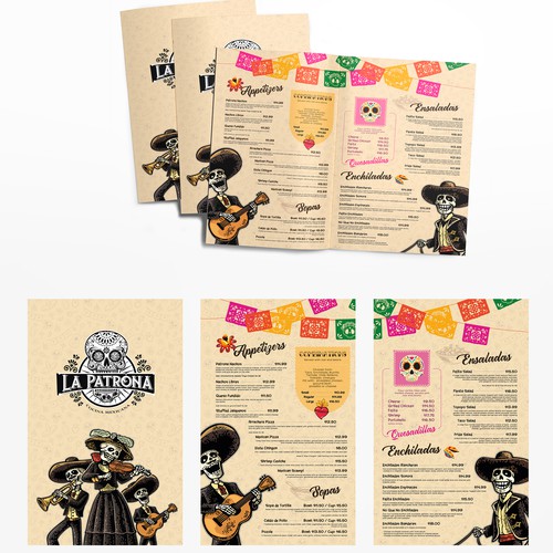 Mexican Restaurant Menu Needed - Day of the Dead Style