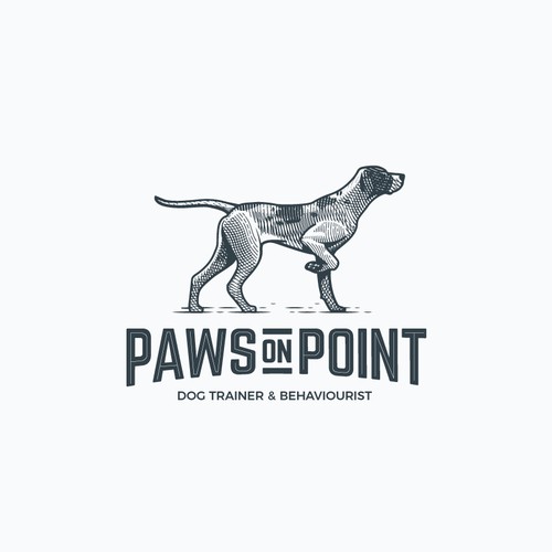 Vintage logo for a dog trainer. 