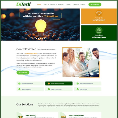 Complete website design and development for Central Systech