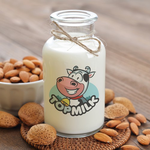 Logo for organic, healthy milk products from local farm