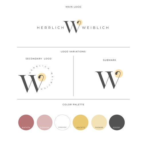 herrlich weiblich minimal logo and brand guidelines 