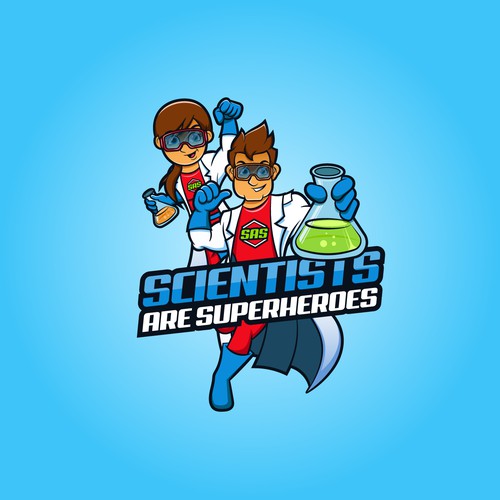 Scientist Superhero Logo
