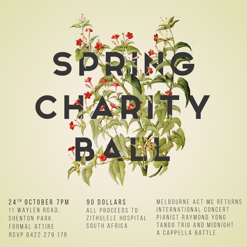 Minimalist poster for a prestigious charity ball