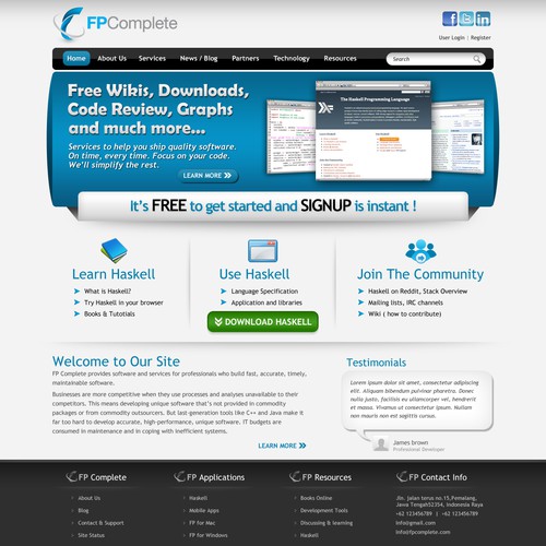 Software development learning center website for FP Complete