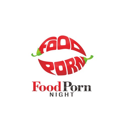 Logo for a sexy food night out called food porn night.