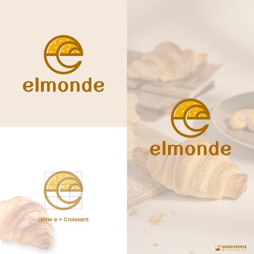 Letter e Croissant logo