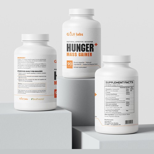 Design a Supplement Label for Muscle-Building Appetite Booster