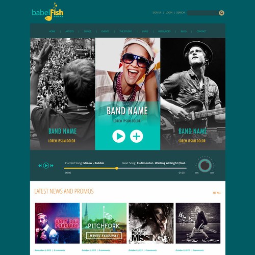 Design Plan for Music Website