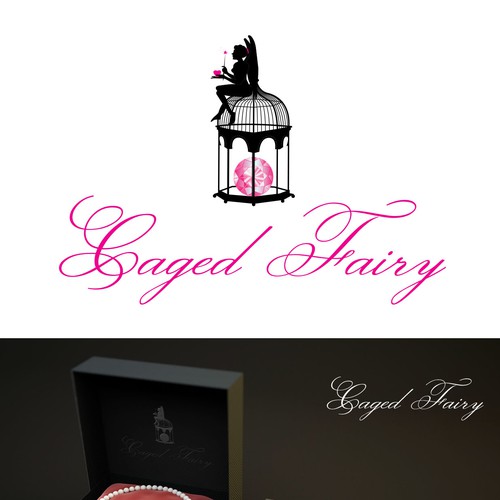 Create a simple, whimsical logo for caged fairy a jewelry company