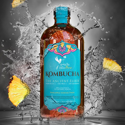 Kombucha label design