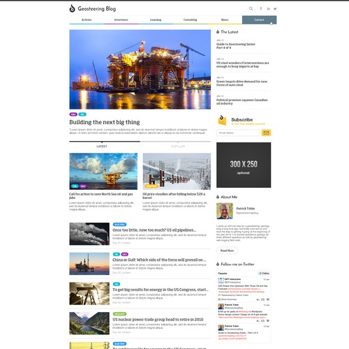 Oil & Gas Blog Webdesign