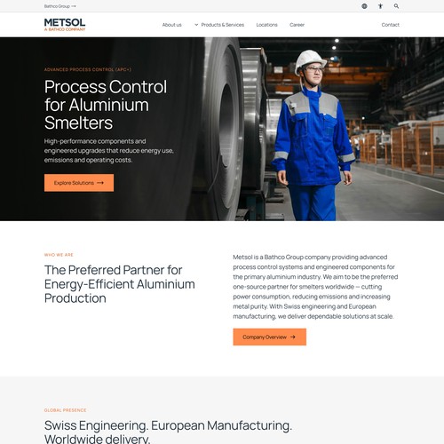 Website for a established swiss industry supplier
