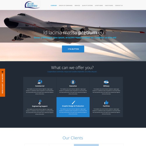 Home Page Design for "Aircraft Repainting"