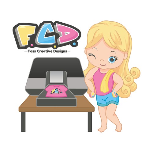 Printing girl mascot