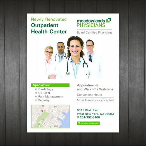 Help Create A Winning Flyer for Meadowlands Physicians Practice! A Leader in Healthcare!