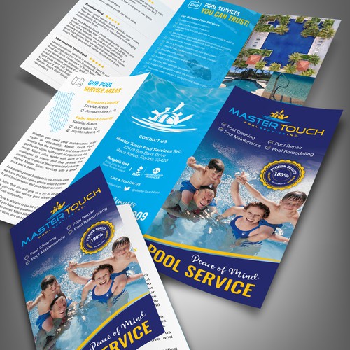 A4 Tri-fold Brochure for Master Touch Pool Services