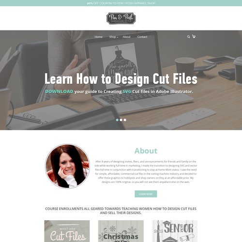 Homepage Redesign for Trendy, DIY Crafty, Entrepreneur Site for Women