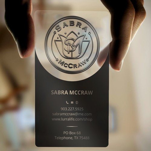Clear plastic business card