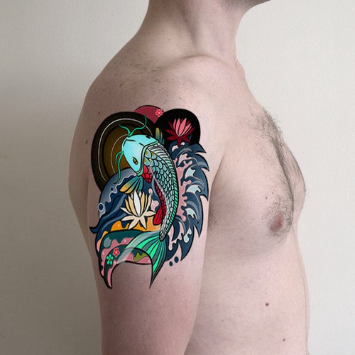 Create an eye-catching Koi tattoo