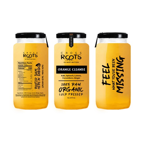 Cross Roots Juice Label Design