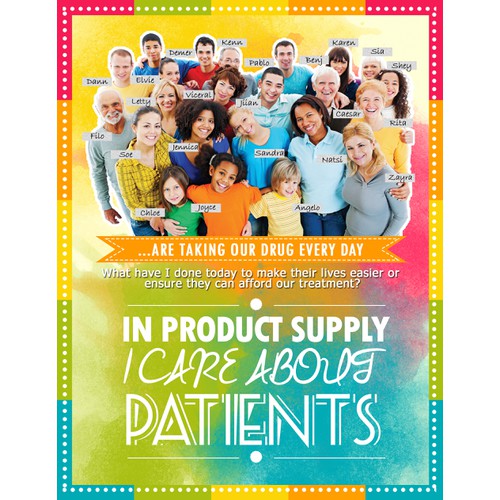 I care about patients Poster layout design