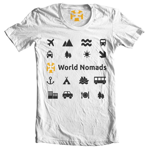 Travel agency world nomads tee design
