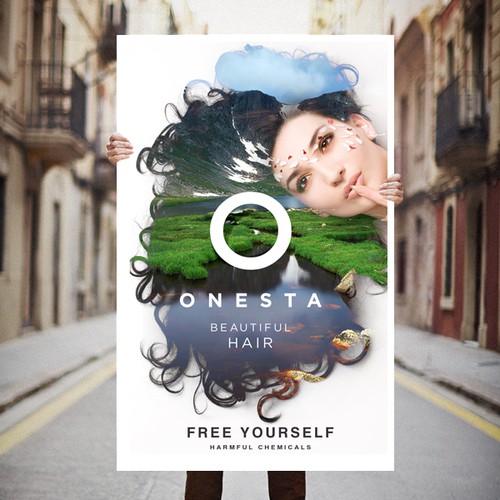 Attractive Poster design for Onesta Hair Care 